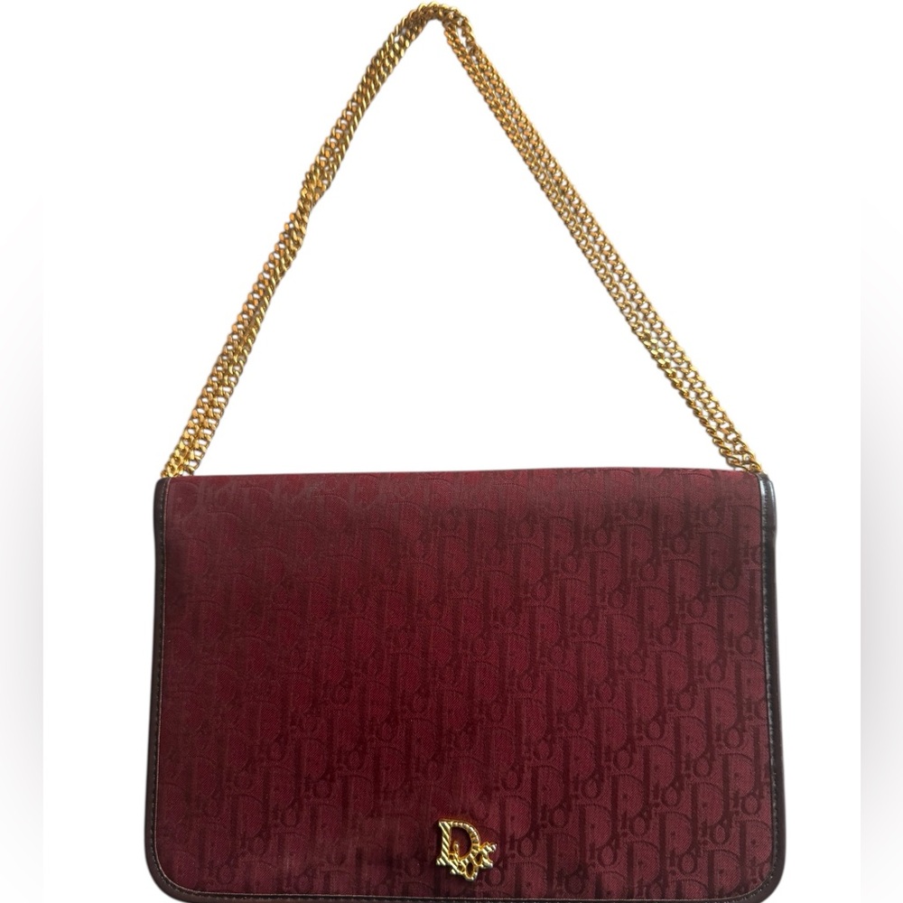 Vintage Dior shoulder bag rare gold chain Y2K